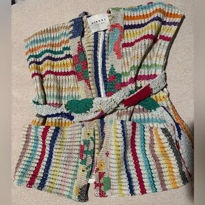 Sissel Edelbo One Size Cotton Knit Vest with Tie